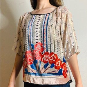 Moulinette Soeurs Posey Peasant velvet blouse